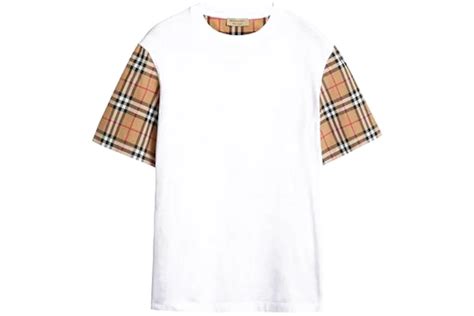 Burberry Stretch Check Sleeves Cotton T